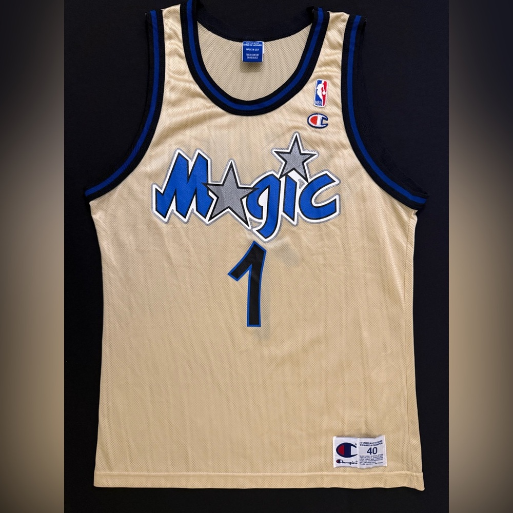 Rare Vintage Champion Anfernee Penny Hardaway Orlando Magic #1 Gold Jersey 40 M
